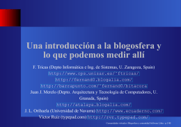 Una introducción a la blogosfera y lo que podemos medir allí (slides