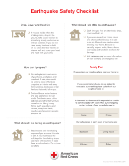Earthquake Safety Checklist - Home Fire Preparedness Campaign