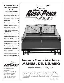 MANUAL DEL USUARIO - donic table tennis
