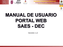 Manual de usuario - SAES - Instituto Politécnico Nacional