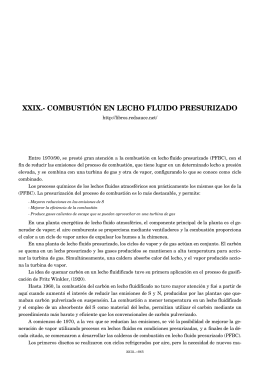 XXIX.- COMBUSTIÓN EN LECHO FLUIDO PRESURIZADO