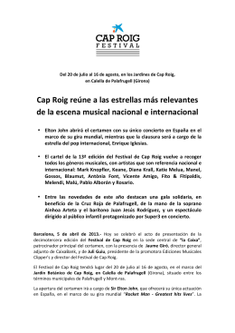 Nota de Prensa - Festival de Cap Roig 2015