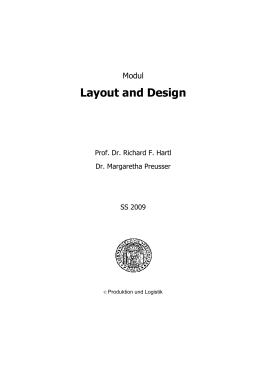 Layout and Design - Lehrstuhl für Produktion und Logistik