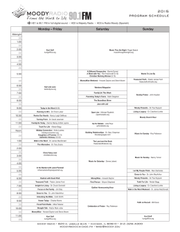 2015 program schedule