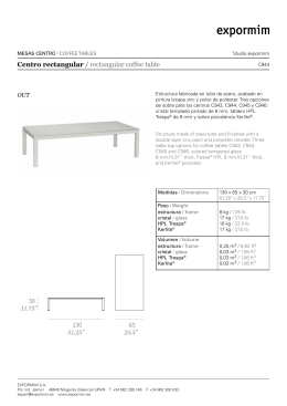 25.5” Centro rectangular / rectangular coffee table
