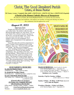 August 11, 2013 - Christ, the Good Shepherd Parish of Campbell, Ohio
