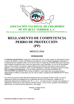 reglamento de competencia perro de protección (pp)