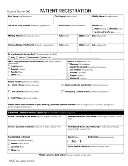 Patient Registration Form 2015