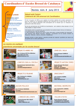 Juny de 2013 - Coordinadora d`Escoles Bressol de Catalunya