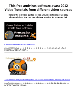 #Z free antivirus software avast 2012 PDF video books