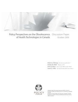 Policy Perspectives on the Obsolescence of Health Technologies in
