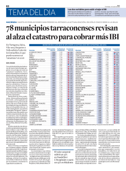 78 municipios tarraconenses revisan al alza el catastro para cobrar