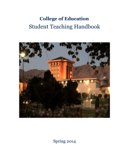 Student Teaching Handbook - The College of Education