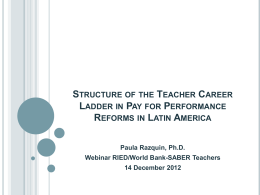 structure of the teacher career ladder in pay for performance reforms