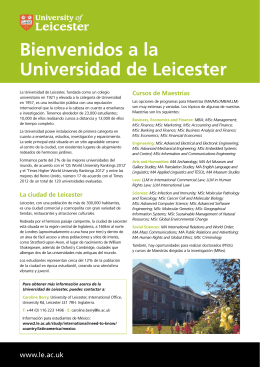 Bienvenidos a la Universidad de Leicester