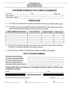 Low-income Household UUT exemption form