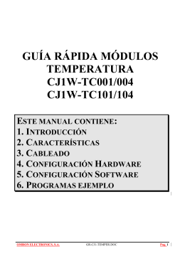 GUÍA RÁPIDA MÓDULOS TEMPERATURA CJ1W-TC001