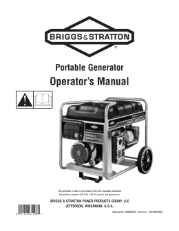 Portable Generator Operator`s Manual