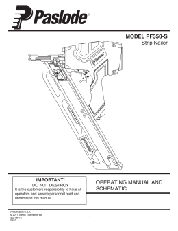MODEL PF350-S Strip Nailer OPERATING MANUAL AND