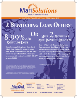 2 Bewitching Loan offers: - MariSol Federal Credit Union