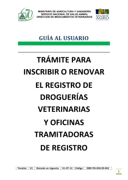 trámite para inscribir o renovar el registro de droguerías veterinarias