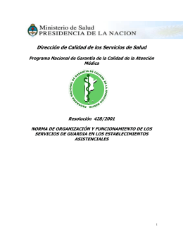 R.M. 428/2001 - Ministerio de Salud