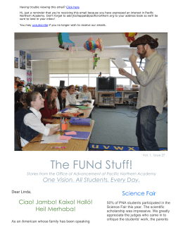 The FUNd Stuff at PNA! - Pacific Northern Academy