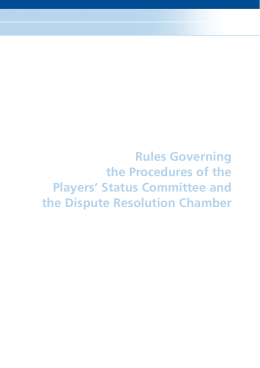 Rules Governing the Procedures of the Players` Status Committee