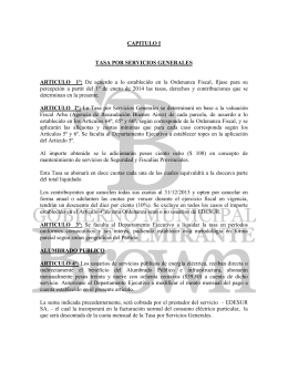 ORDENANZA TARIFARIA - Municipalidad de Almirante Brown