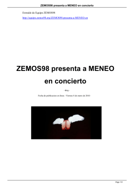 ZEMOS98 presenta a MENEO en concierto