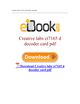 Creative labs ct7165 d decoder card pdf