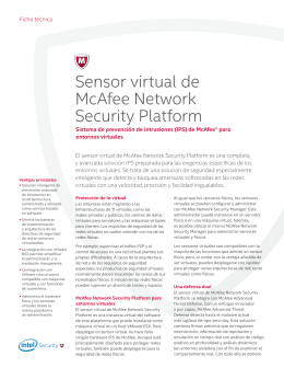 Sensor virtual de McAfee Network Security Platform