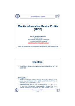 Mobile Information Device Profile (MIDP) Objetivo