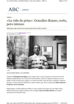 «La vida de prisa»: González