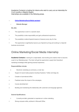 Online Marketing/Social Media Internship