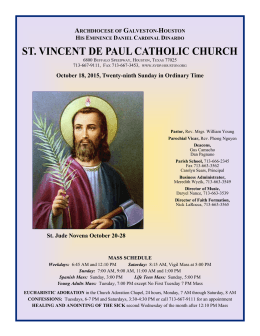 October 18, 2015 - St. Vincent de Paul Catholic Church 6800 Buffalo
