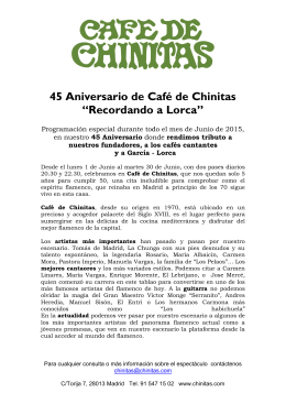 45 Aniversario de Café de Chinitas “Recordando a Lorca”
