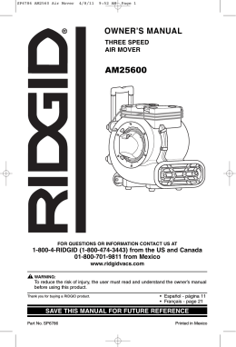 SP6786 AM2560 Air Mover - RIDGID Professional Tools