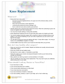 Knee Replacement - Sunflower Health Plan