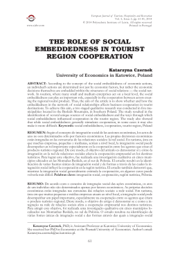 the role of social embeddedness in tourist region cooperation