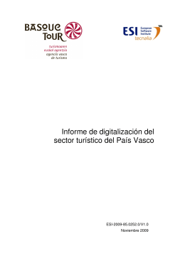 Informe de digitalización del sector turístico del País Vasco. Fase 1
