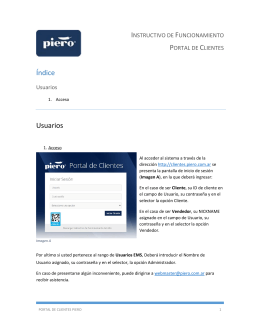 Índice Usuarios - Portal Clientes Piero