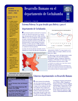 Desarrollo Humano en el departamento de Cochabamba