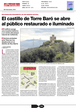 El castillo de Torre Baró se abre al público restaurado e iluminado