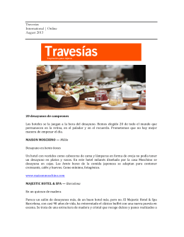 Travesias International | Online August 2013
