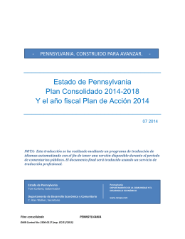 2014-2018 Plan Consolidado PA y 2014 el Plan de Acción