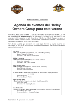Agenda de eventos del Harley Owners Group