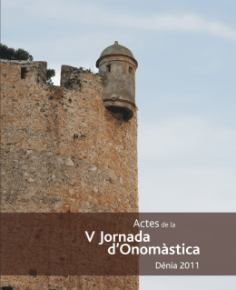 Actes de la V Jornada d`Onomàstica. Dénia, 2011 | AVL