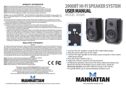 2900BT HI-FI SPEAKER SYSTEM USER MANUAL
