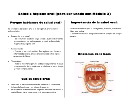 Información adicional para examinar salud oral